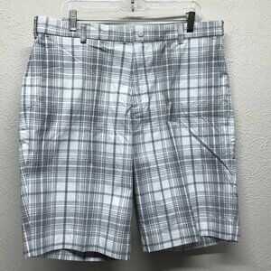 Nike Golf Shorts Mens 36 Tour Performance Grey White Tech Plaid Dri-Fit 509182